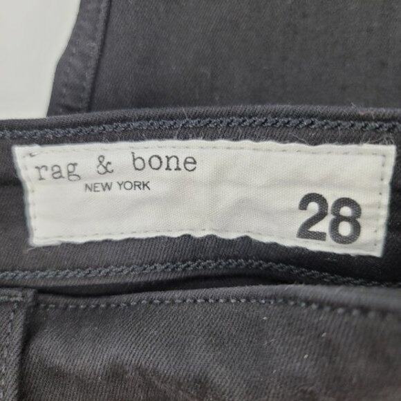 Rag & Bone Women's High Rise Slim Fit Skinny Stretch Black Wash Jeans Size 28 - Picture 2 of 5